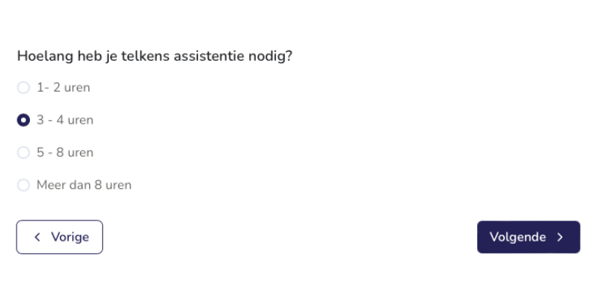 Hoe lang heb je assistentie nodig? 